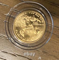 Pièce de monnaie de 5 $ American Eagle 2001 en lingot dans une boîte en velours bleu - Véritable monnaie de la US Mint