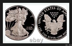 Pièce de monnaie en argent American Silver Eagle Proof de 2017 avec étui en velours bleu et certificat d'authenticité