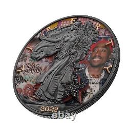 Pièce en argent 1 oz 999 Super Stars Tupac Silver Eagle 2022