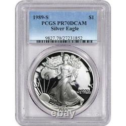 Pièce en argent American Proof Silver Eagle 1989-S PCGS PR70 DCAM
