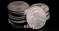 Pièce en argent américain Eagle certifiée aléatoire, 1 oz, 1 $ BU, pièces en coffret T