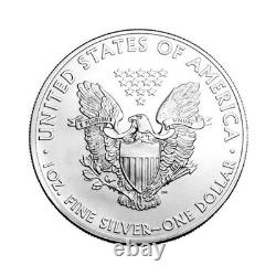 Pièce en argent américain Eagle certifiée aléatoire, 1 oz, 1 $ BU, pièces en coffret T