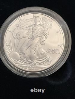 Pièce en argent américain Silver Eagle 2007 1 Oz - Monnaie en argent de la Monnaie américaine ASE 1 Oz. Argent