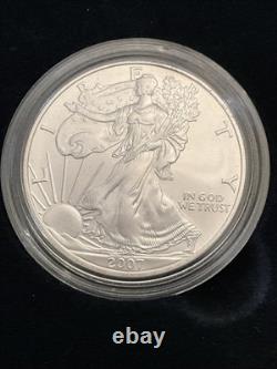 Pièce en argent américain Silver Eagle 2007 1 Oz - Monnaie en argent de la Monnaie américaine ASE 1 Oz. Argent