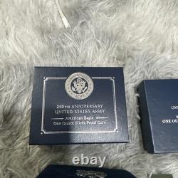 Pièce en argent de preuve d'une once American Eagle pour le 250e anniversaire de l'Armée des États-Unis