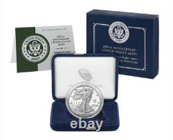 Pièce en argent preuve d'une once American Eagle pour le 250e anniversaire de l'Armée des États-Unis