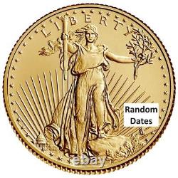 Pièce en or Eagle américain 1/10 oz Année aléatoire (BU) Pièce d'or de 5 $ #A618