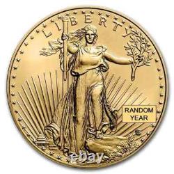 Pièce en or américain Eagle de 1/10 oz BU - Année au hasard