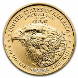 Pièce en or américain Eagle de 1/4 oz BU (Année aléatoire)
