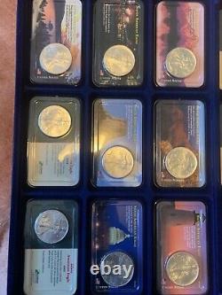 Pièces de monnaie American Silver Eagle Dollar 1986-2005 avec coffret - Ensemble de 11 pièces Littleton