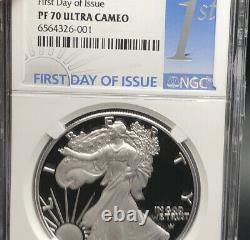 Premier Jour D'élimination! 2022 W Preuve $1 American Silver Eagle Ngc Pf70 Ultra Cameo