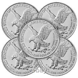 Presale Lot De 5 2021 $1 Type 2 American Silver Eagle 1oz Brillant Uncircul