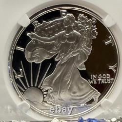 Preuve 2001 W $1 Aigle d’argent NGC PF70UC Étiquette brune moderne 1 sur 6885 Mint