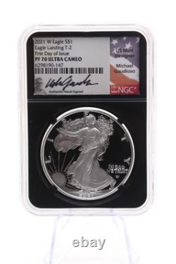 Preuve Silver Eagle Type 2 NGC Monnaie de West Point Premier Jour d'Émission Michael Gaudioso