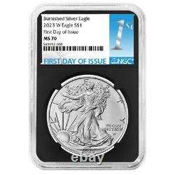 Prévente 2023-w Brûlé 1 $ American Silver Eagle Ngc Ms70 Ide First Label Ret