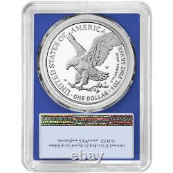 Prévente 2023-w Proof $1 American Silver Eagle Pcgs Pr70dcam Fs Flag Label Bleu