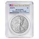 Prévente 2024-w $1 1 Once American Silver Eagle Bruni Pcgs Sp70 Fdoi Drapeau