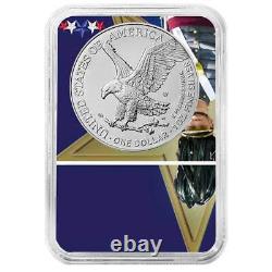 Prévente 2024-W American Silver Eagle NGC MS70 FDI avec finition brûlée, noyau de West Point