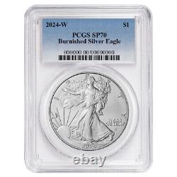 Prévente 2024-W Burnished $1 American Silver Eagle PCGS SP70 Étiquette bleue