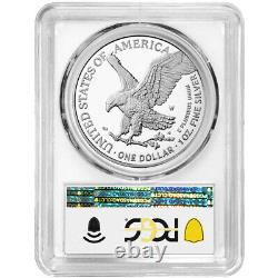 Prévente 2024-W Preuve $1 American Silver Eagle PCGS PR70DCAM FS Étiquette du drapeau blanc