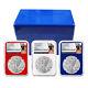 Prévente 2025 Ensemble De 3 Pièces $1 American Silver Eagle Ngc Ms70 Er Étiquette Noire Rouge W