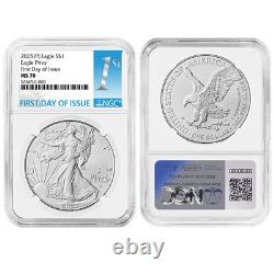 Prévente 2025 (P) 1 $ 1 oz American Silver Eagle Premier Eagle Privy NGC MS70 F