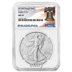 Prévente 2025 (P) 1 $ Aigle d'Argent Américain Premier Privy NGC MS70 Liberté