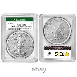 Prévente 2025 (P) 1 $ American Silver Eagle Premier Eagle Privy PCGS MS70 Phild