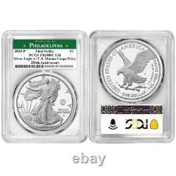 Prévente 2025-P Preuve $1 American Silver Eagle Marine Corps Privy PCGS