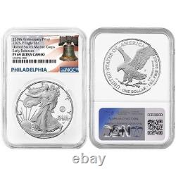 Prévente 2025-P Proof 1 $ American Silver Eagle Marine Corps Privy NGC PF69UC