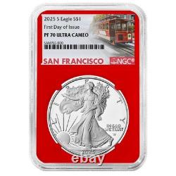 Prévente 2025-S 1 $ 1 oz Proof American Silver Eagle NGC PF70UC FDI Trolley