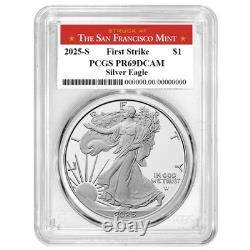 Prévente 2025-S 1 $ 1 oz Prueba Aigle en Argent Américain PCGS PR69DCAM FS San