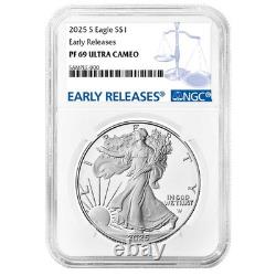 Prévente 2025-S Preuve $1 Aigle en Argent Américain NGC PF69UC ER Étiquette Bleue
