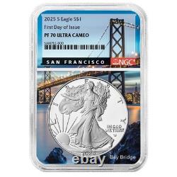 Prévente 2025-S Preuve $1 Aigle en Argent Américain NGC PF70UC FDI San Francisco Cor