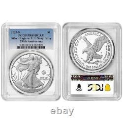 Prévente 2025-S Preuve $1 Aigle en Argent Américain Navy Privy PCGS PR69DCAM Bleu