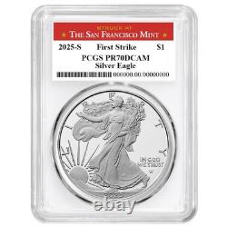 Prévente 2025-S Preuve $1 American Silver Eagle PCGS PR70DCAM FS San Francisco L