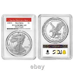 Prévente 2025-S Preuve $1 American Silver Eagle PCGS PR70DCAM FS San Francisco L