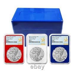 Prévente 2025 (W) $1 Aigle en Argent Américain Ensemble de 3 pièces NGC MS70 FDI West Point S