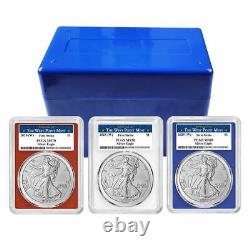 Prévente 2025 (W) 1 $ American Silver Eagle Ensemble de 3 pièces PCGS MS70 FS West Point L