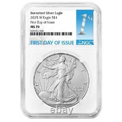 Prévente 2025-W Éagle en argent américain poli de 1 $ NGC MS70 FDI Première Étiquette