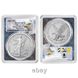 Prévente 2026 (W) 1 $ Aigle en Argent Américain PCGS MS70 FS Cadre Aigle