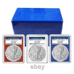 Prévente Ensemble de 3 pièces 2025 (W) 1 $ 1 oz American Silver Eagle PCGS MS70 FDOI Wes