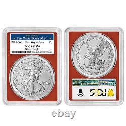 Prévente Ensemble de 3 pièces 2025 (W) 1 $ 1 oz American Silver Eagle PCGS MS70 FDOI Wes
