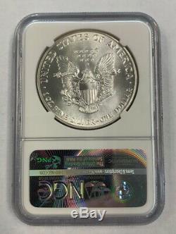 Rare 1986 Us Mint Silver Eagle John Mercanti Signée À La Main Certifié Ngc Ms70