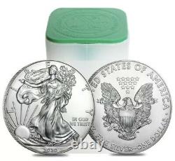 Roll Of 20 2020 1 Oz Silver American Eagle $1 Coin Bu (lot, Tube De 20)