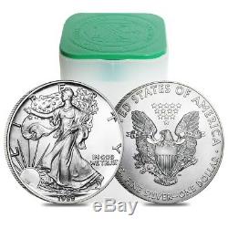 Rouleau De 20 1989 1 Oz D'argent American Eagle 1 Coin Bu $ (lot, Tube De 20)