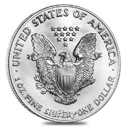 Rouleau De 20 1992 1 Oz D'argent American Eagle 1 Coin Bu $ (lot, Tube De 20)