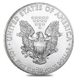 Rouleau De 20 $ 2002 Silver American Eagle 1 Pièce De 1 Once Bu (lot, Tube De 20)