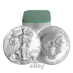 Rouleau De 20 2011 1 Oz D'argent American Eagle 1 Coin Bu $ (lot, Tube De 20)