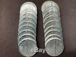 Rouleau De 20 Silver Eagles Américains Un Oz. 2002 En Nous Mint Tube + Bonus Silver Coin